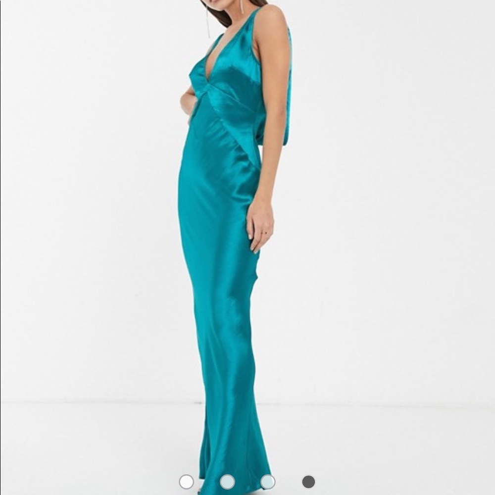 ASOS panel satin maxi dress with cowl back